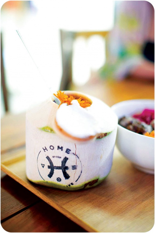 Fresh coconut at Home Eat to Live (Photo by Anthony J Damico)